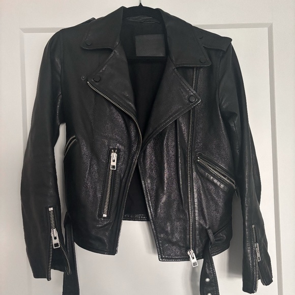 ALL SAINTS BALFERN LEATHER BIKER JACKET - Picture 4 of 4